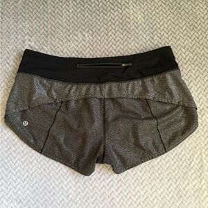 lululemon athletica Women's Black and Gray speed Shorts